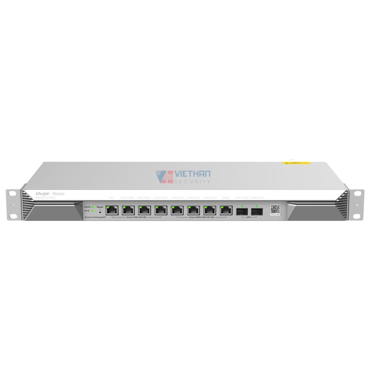Bộ định tuyến Ruijie Reyee RG-EG1510XS, Hỗ trợ 1500 thiết bị, Thông lượng tối đa 4 Gbps, Quản lý từ xa.