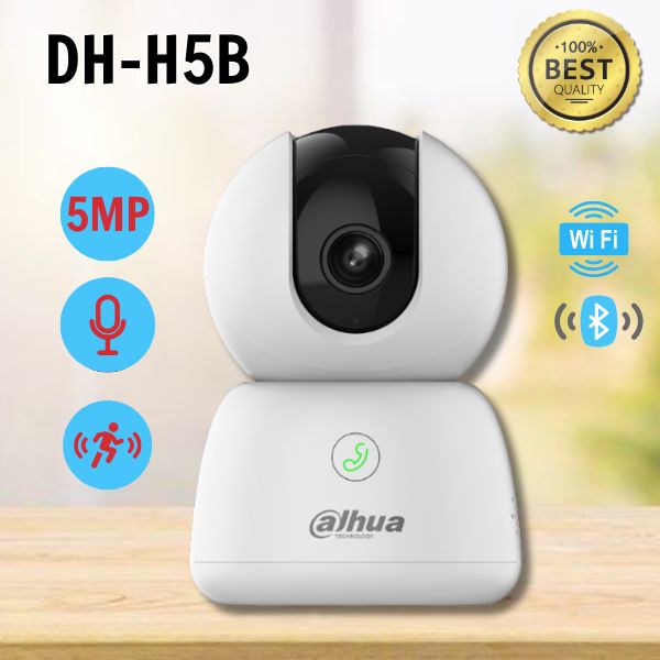 Camera wifi trong nhà 5MP 3K DAHUA DH-H5B, Wifi 6, Phát hiện thông minh, Đàm thoại 2 chiều