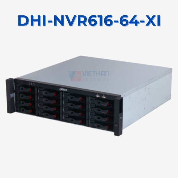 Đầu ghi hình camera IP  64 Kênh 32MP Dahua DHI-NVR616H-64-XI, 16 ổ cứng 16TB, Hỗ trợ 4k, băng thông 1280 Mbps