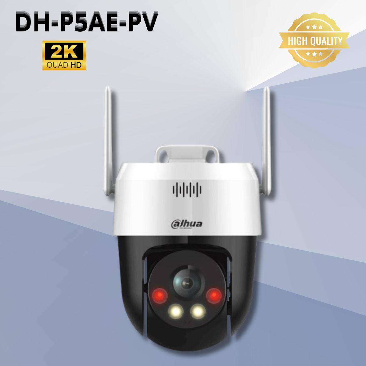 Camera Wifi 5MP DAHUA DH-P5AE-PV đèn LED, Đàm thoại 2 chiều, Còi hú, Phát hiện thông minh.