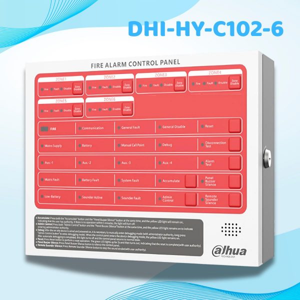 Tủ báo cháy 6 kênh Dahua DHI-HY-C102-6, Độ bền cao, Cảnh báo nhanh chóng