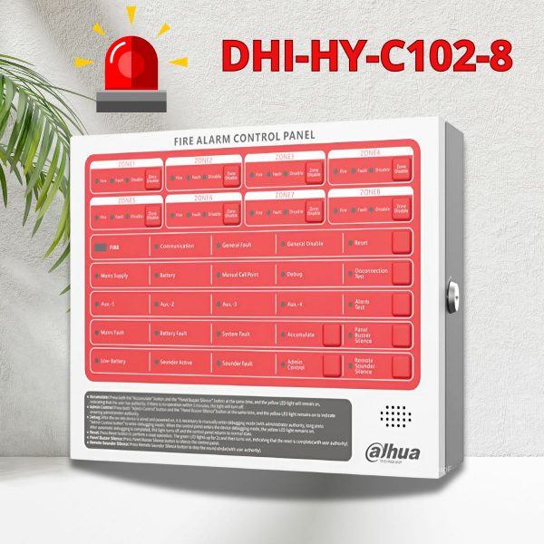 Tủ báo cháy 8 kênh Dahua DHI-HY-C102-8, Báo động mạnh mẽ, Giao diện thân thiện