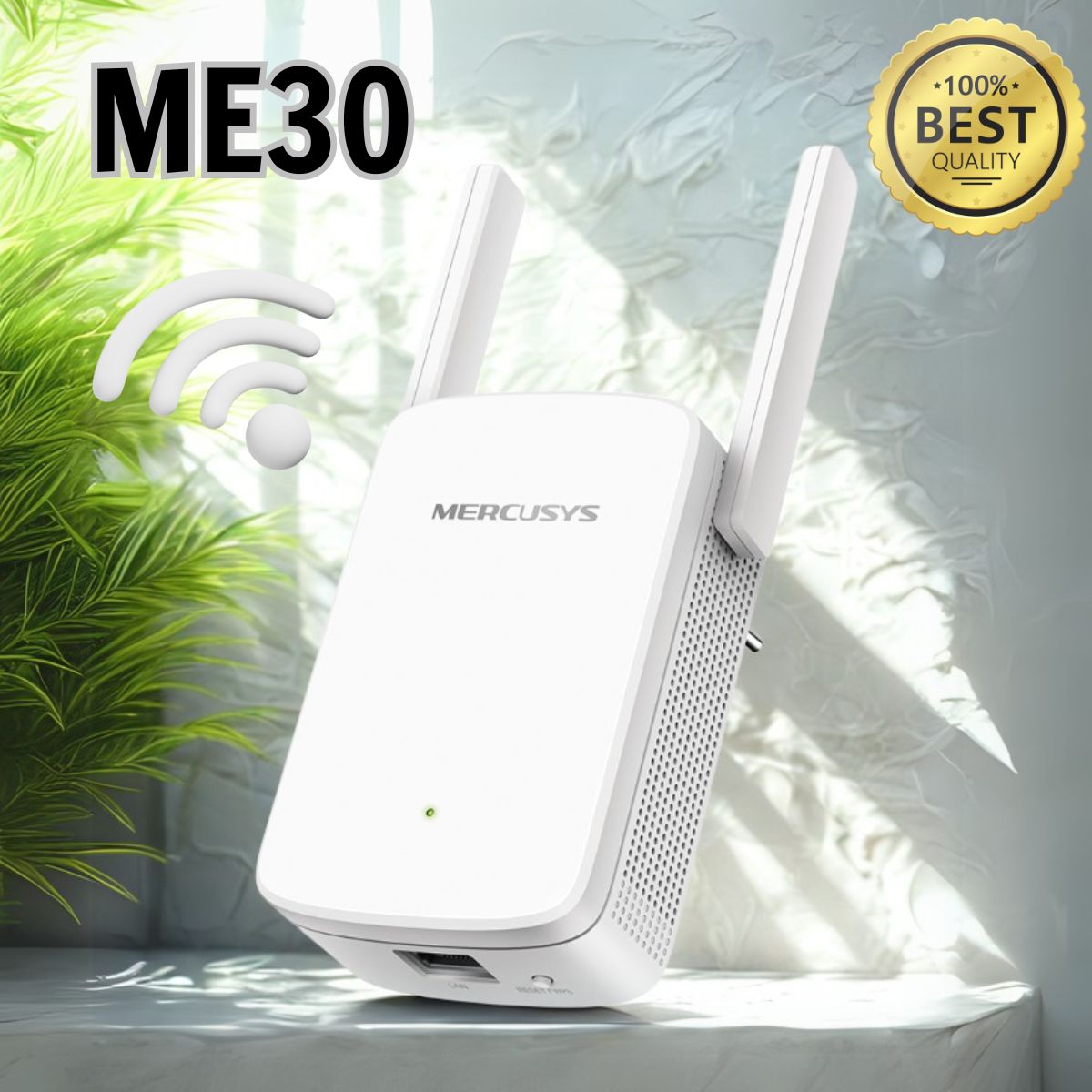 Bộ mở rộng sóng Wi-Fi 5 AC1200 Mercusys ME30, Hai Ăng-ten ngoài cố định, Loại bỏ điểm chết Wi-Fi