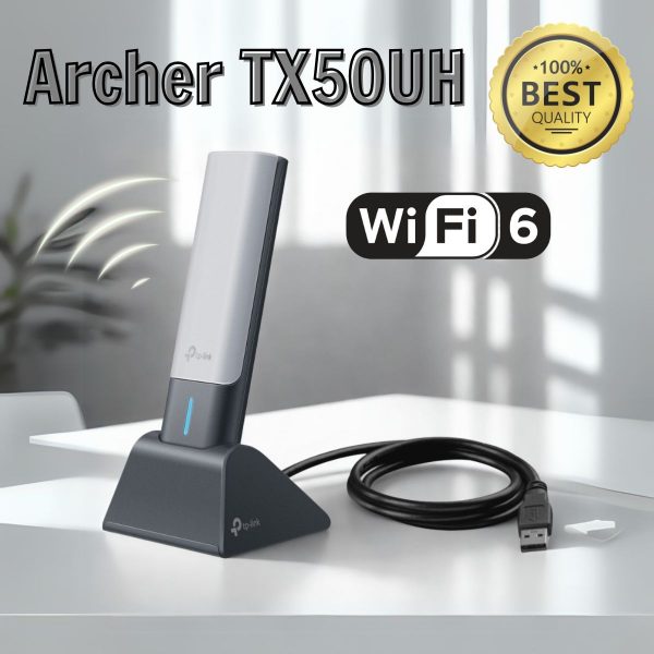 Bộ chuyển đổi USB Wi-Fi 6 Archer TX50UH băng tần kép AX3000, Ăng-ten ngoài độ lợi cao, Giá đỡ có cáp mở rộng