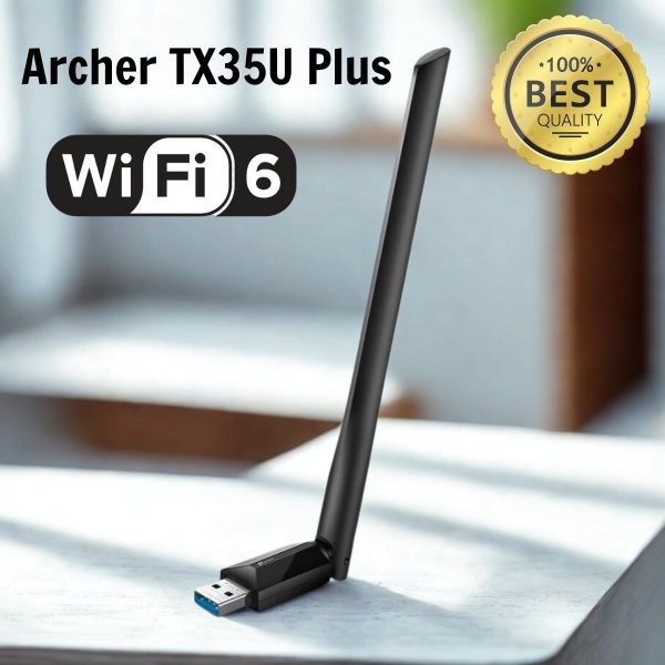 Bộ chuyển đổi USB Wi-Fi 6 Archer TX35U Plus Băng tần kép độ lợi cao AX1800, USB 3.0, Công nghệ MU-MIMO, OFDMA và WPA3