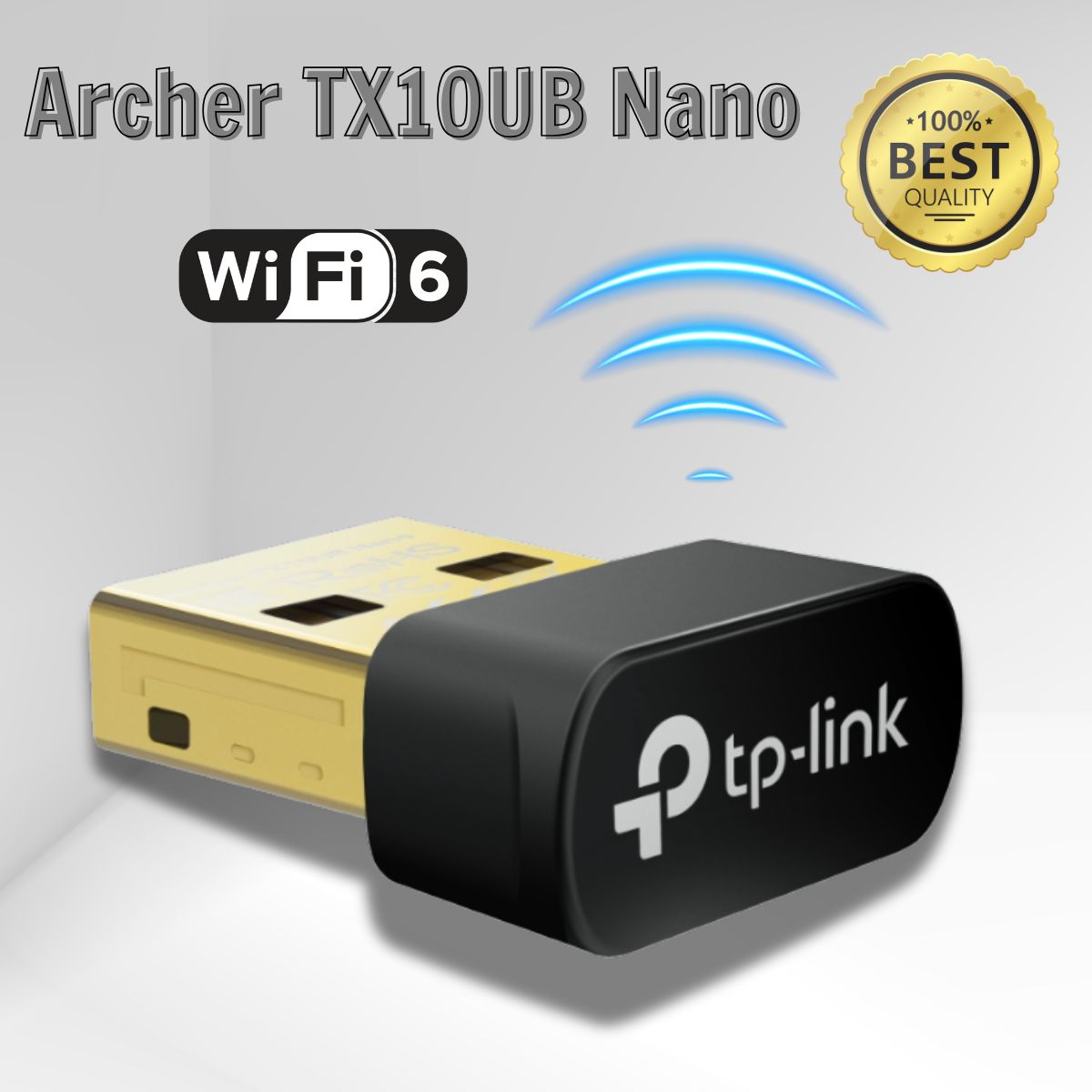 Bộ chuyển đổi USB Bluetooth 5.3 Nano Wi-Fi 6 Archer TX10UB Nano Băng tần kép AX900, Ăng-ten ngầm, USB 2.0