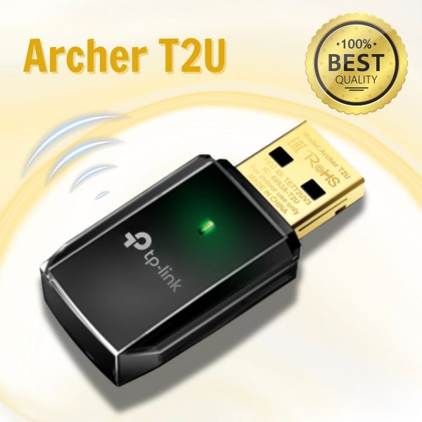 Bộ Chuyển Đổi USB Wi-Fi Archer T2U Băng Tần Kép Mini AC600, USB 2.0, Thiết kế nhỏ gọn