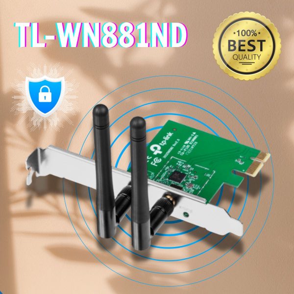 Bộ Chuyển Đổi PCI Express Wi Fi TL-WN881ND tốc độ 300Mbps, 2 x Ăng-ten ngoài có độ lợi cao, 2,4 GHz