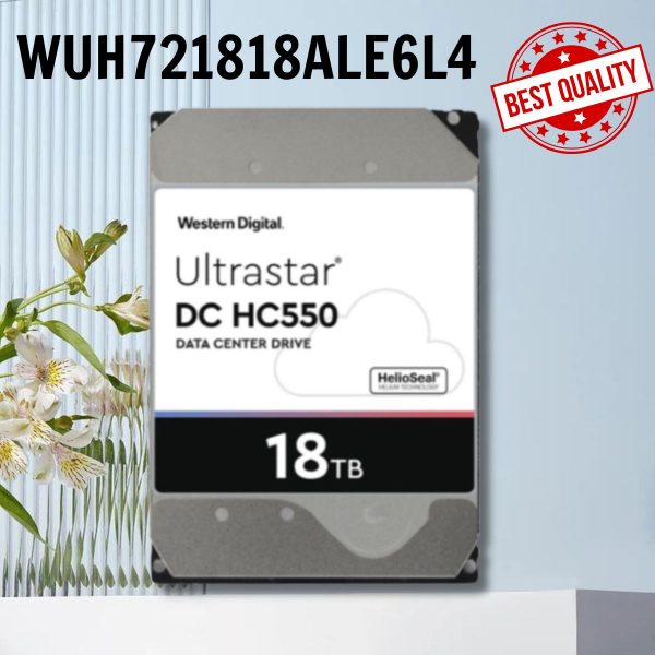 Ổ cứng HDD 18TB WD Enterprise Ultrastar DC HC550 WUH721818ALE6L4, Tốc độ quay 7200rpm, Chuẩn giao tiếp: SATA, Tốc độ truyền dữ liệu 6Gbps