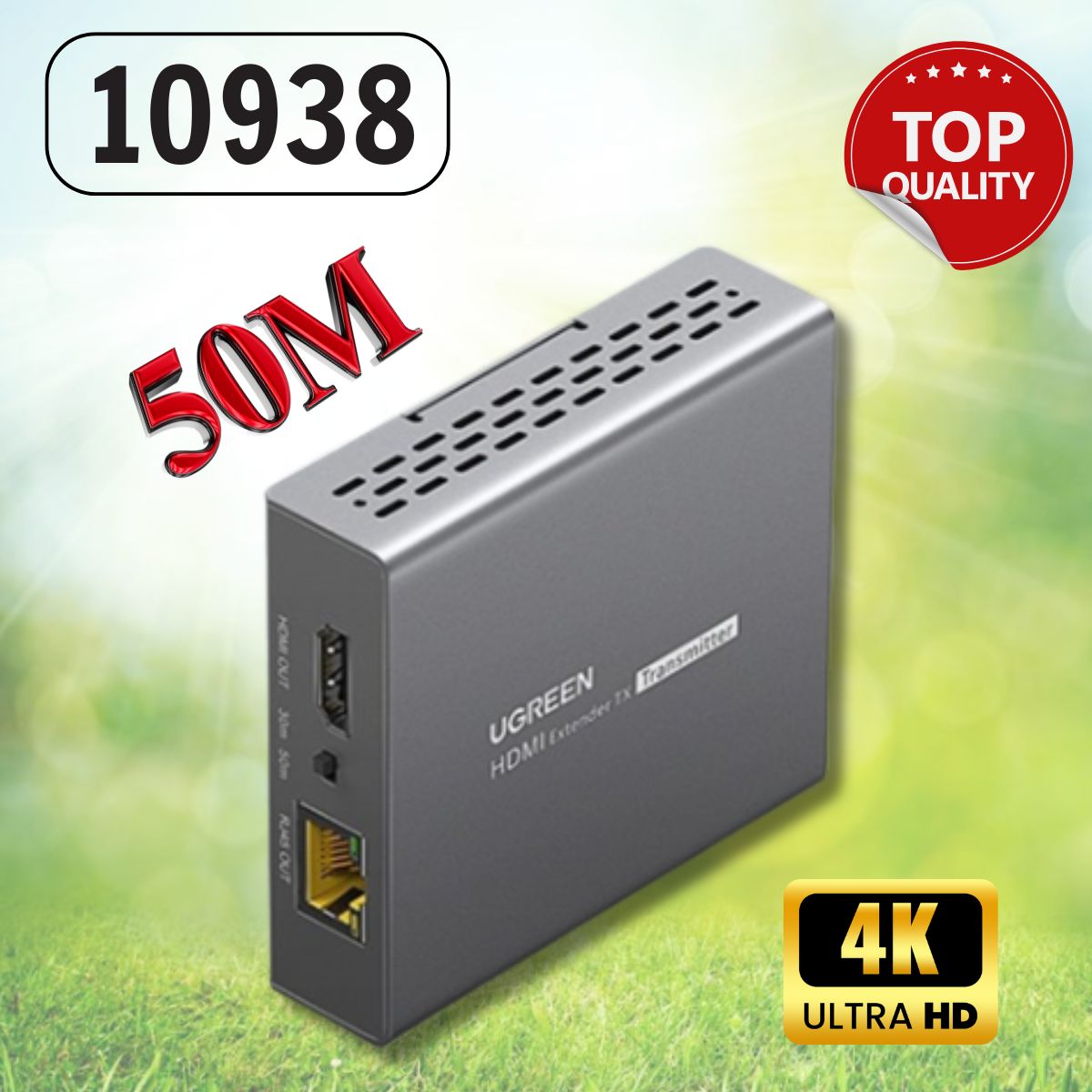 Ugreen 10938 50m 4K60Hz HDMI 2.0 Ethernet Extender with Audio Separation by Lan rj45 Cable CM411