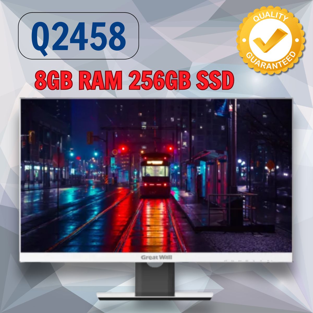 Máy tính để bàn tích hợp màn hình Great Wall Q2458 AIO QA25824 - Core i5-12450H, 8GB RAM, 256GB SSD, Intel Graphics, Màn hình 23.8" FHD, Kèm bàn phím chuột không dây