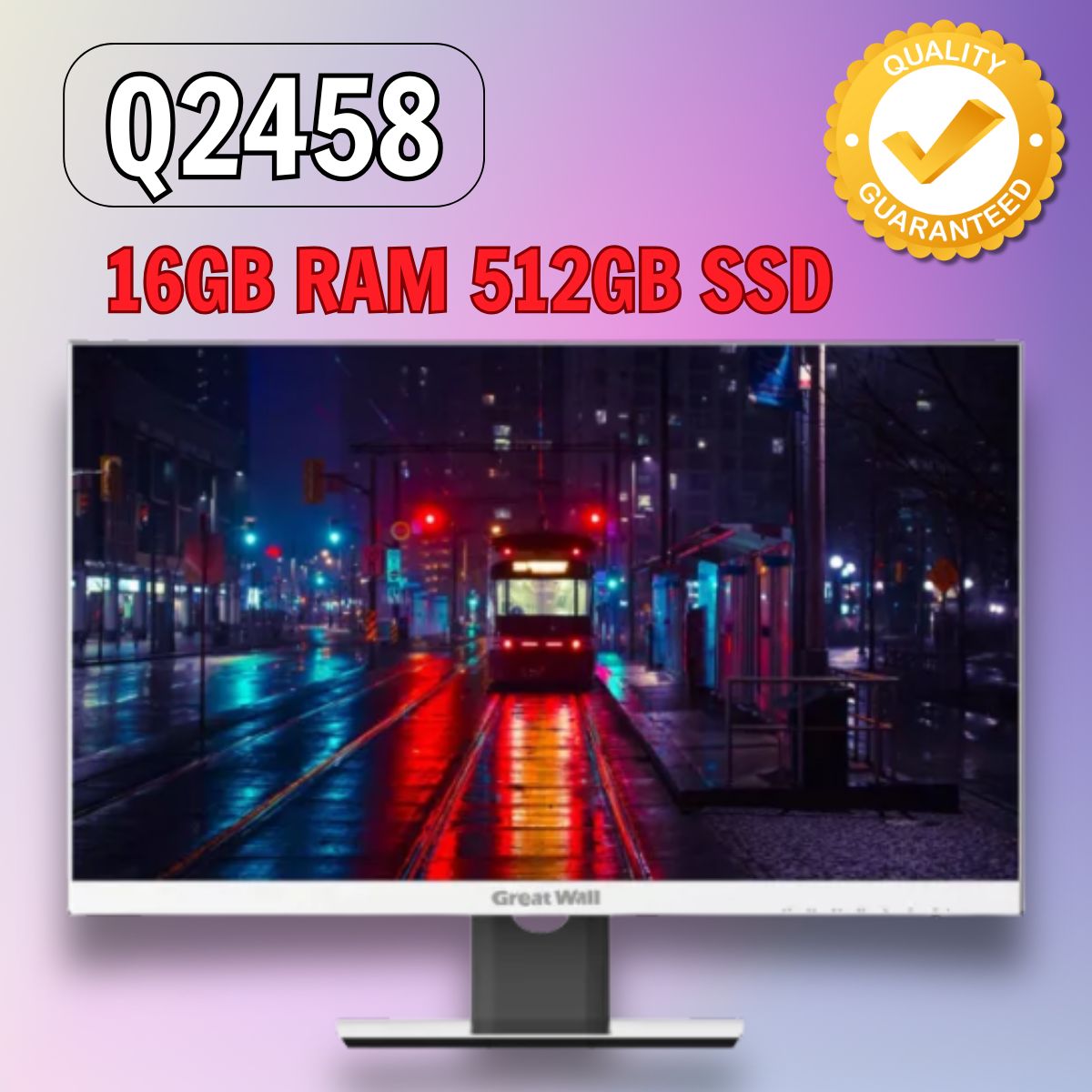 Máy tính tích hợp màn hình Great Wall Q2458 AIO QA251654 - Core i5-12450H, 16GB RAM, 512GB SSD, Intel Graphics, Màn 23.8" FHD, Phím chuột không dây