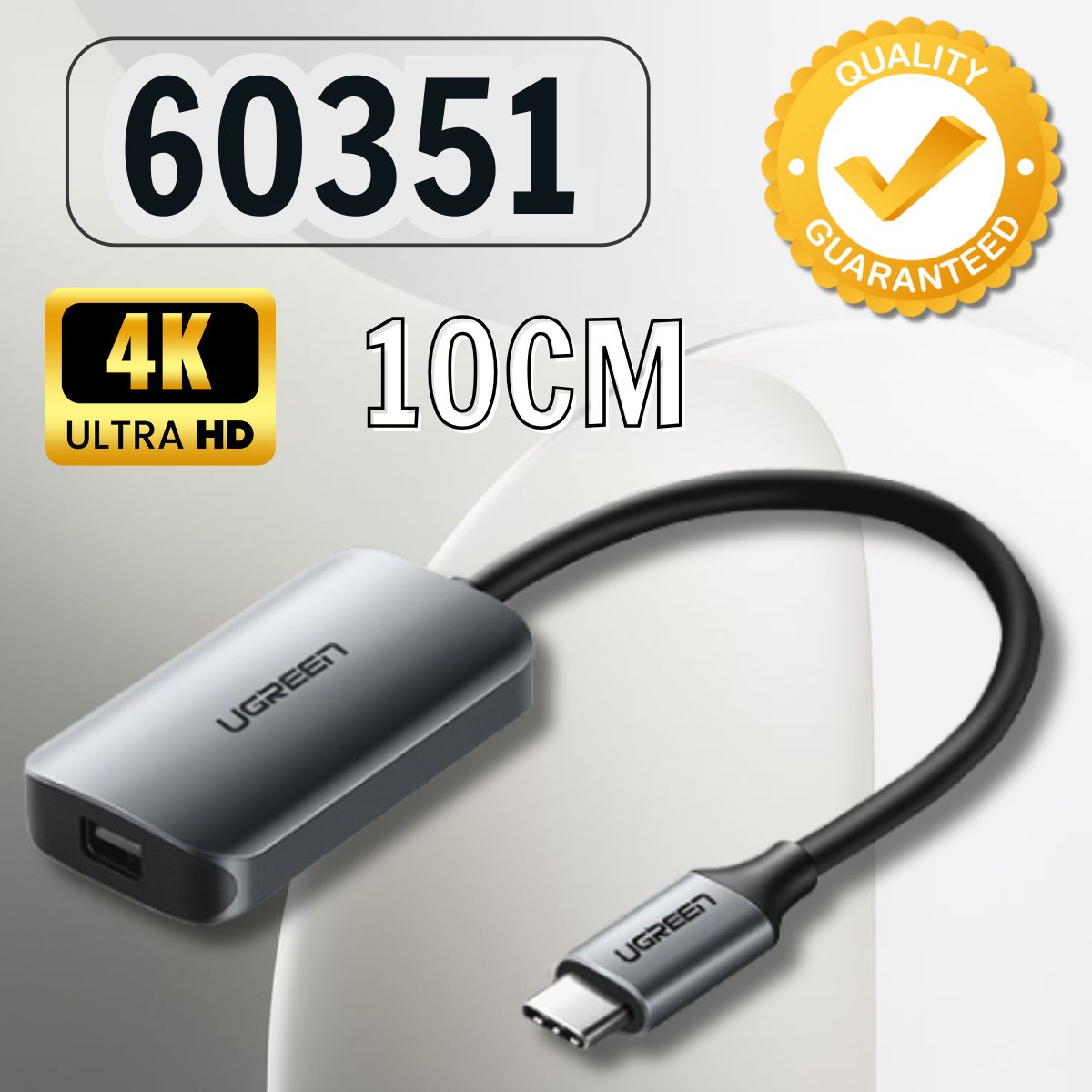Bộ chuyển đổi Ugreen USB-C sang Mini DP Female Ugreen 60351 CM236, Hỗ trợ 4K@60Hz
