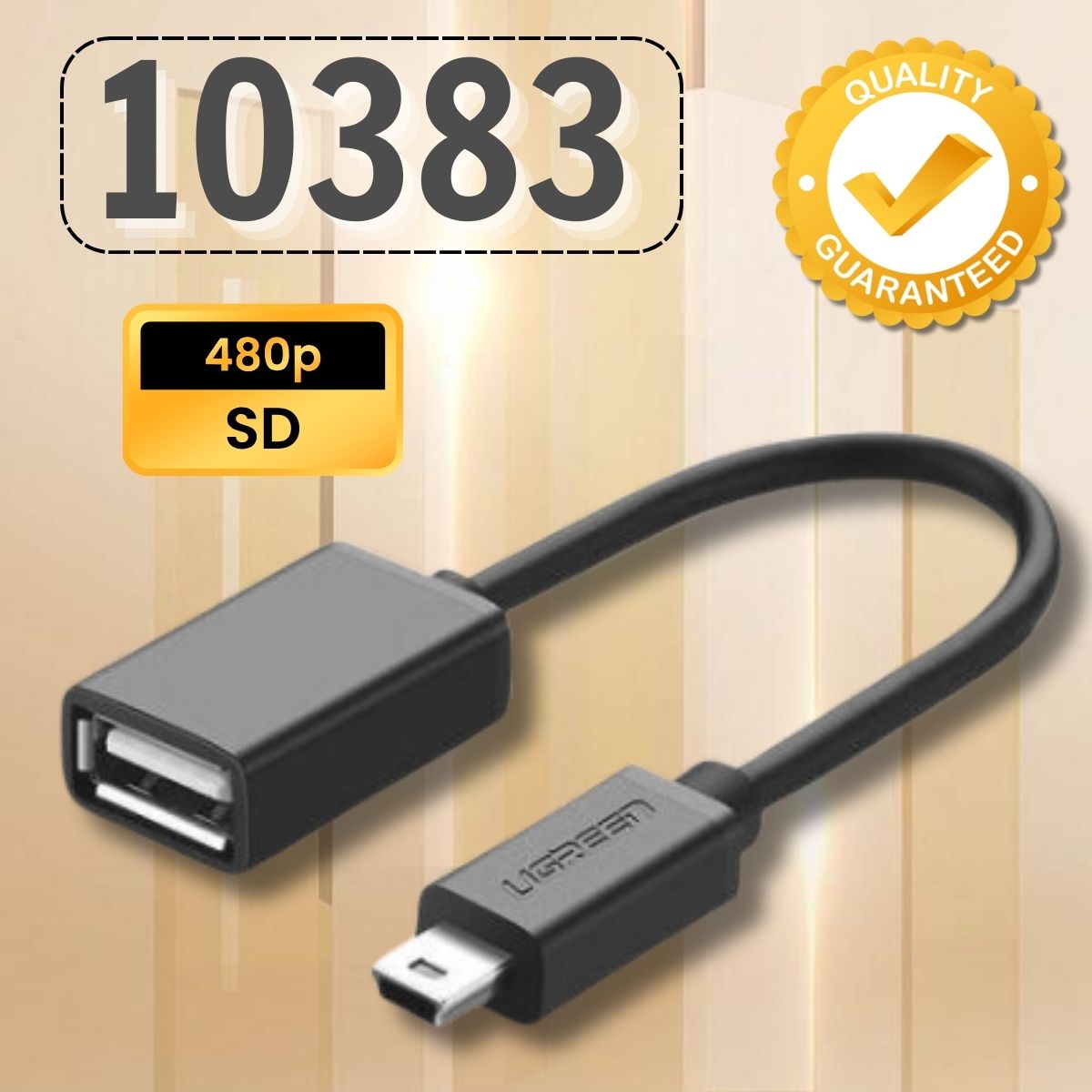 Cáp Cáp OTG Mini USB sang USB 2.0 USB 2.0 Ugreen 10383 Tốc độ 480Mbps PVC cao cấp