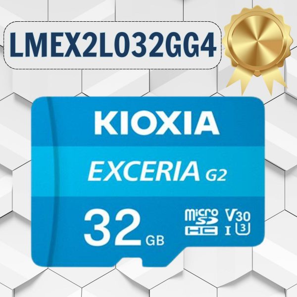 Thiết bị lưu trữ Kioxia Exceria LMEX2L032GG4 32GB microSD CL10 UHS-I U3 V30 A1 4K R100 W50 w/o adapter, Màu Xanh Dương