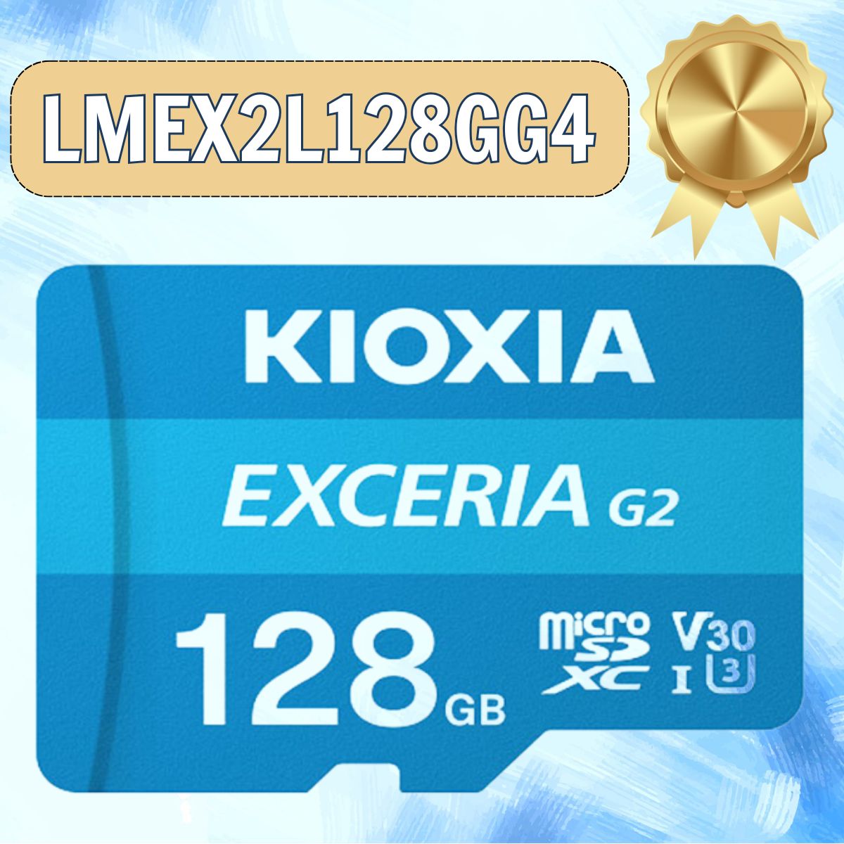 Thẻ nhớ Kioxia Exceria G2 128GB microSD LMEX2L128GG4 CL10 UHS-I U3 V30 A1 4K R100 W50 w/o adapter, Màu Xanh Dương