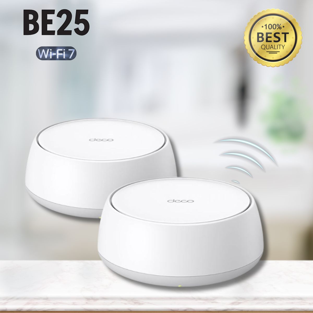 Hệ thống Mesh phát sóng Wifi gia đình WiFi 7 BE5000 TP-Link Deco BE25 (2 pack) Tốc độ 5000Mbps, Kết nối 2.5G, Phủ sóng toàn diện