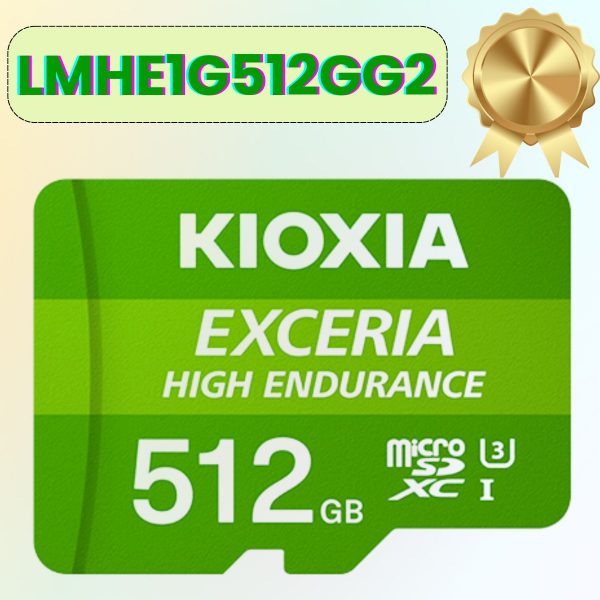 Thẻ nhớ Kioxia Exceria HIGH ENDURANCE 512GB microSD LMHE1G512GG2 CL10 UHS-I U3 V30 A1 R100 W85 w adapter, Màu Xanh Lá