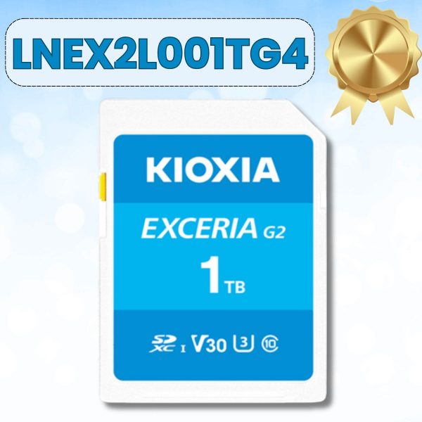 Thẻ nhớ SD 1TB KIOXIA EXCERIA G2 CL10 UHS-I U3 V30 4K R100 W50. Mã LNEX2L001TG4 [BH 60T, Màu Xanh Dương]