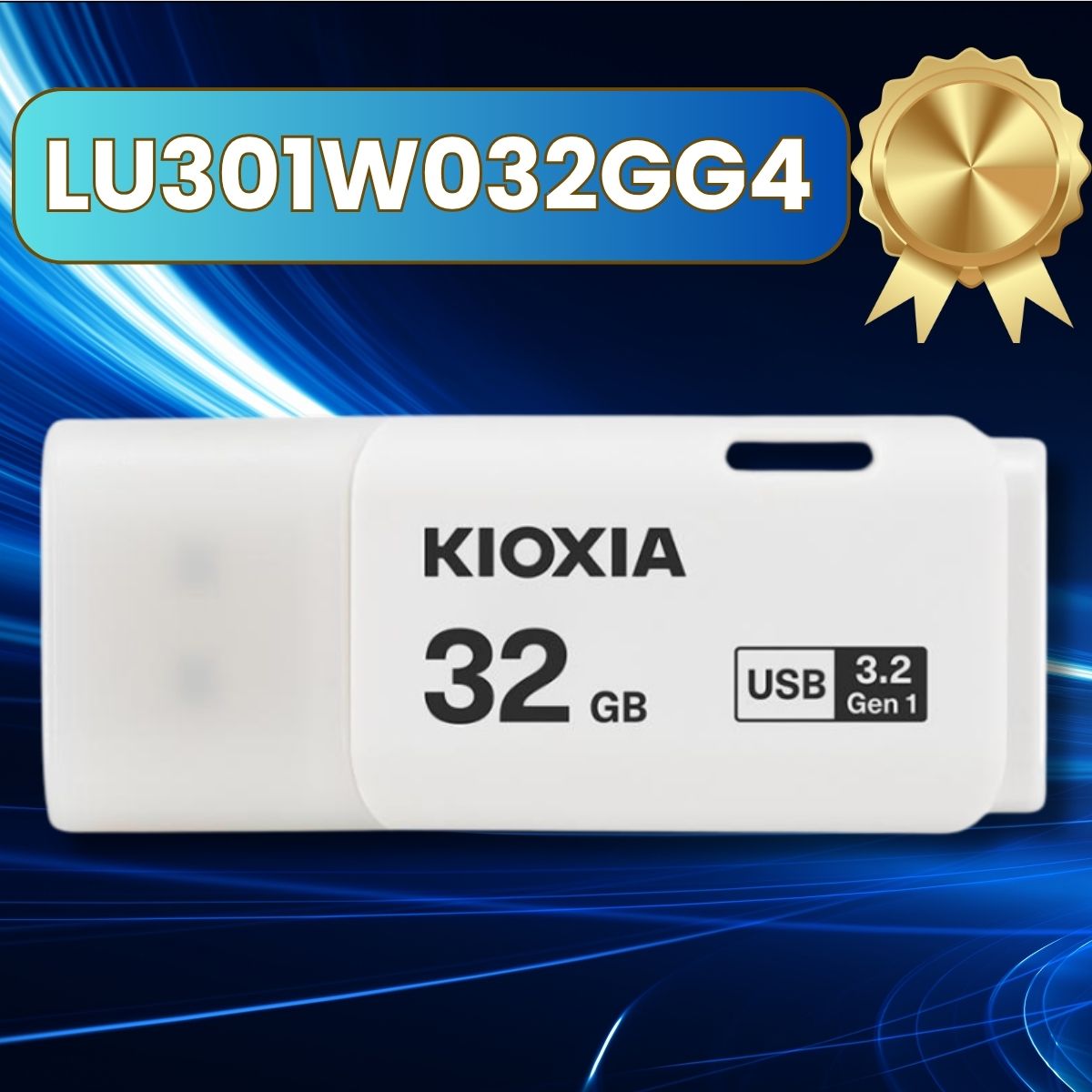 USB 32GB KIOXIA U301 USB 3.2 Gen 1. Mã LU301W032GG4 [BH 60T, Màu Trắng, Made In Japan]