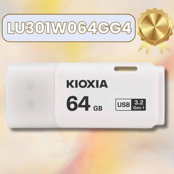 USB 64GB KIOXIA U301 USB 3.2 Gen 1. Mã LU301W064GG4 [BH 60T, Màu Trắng, Made In Japan]