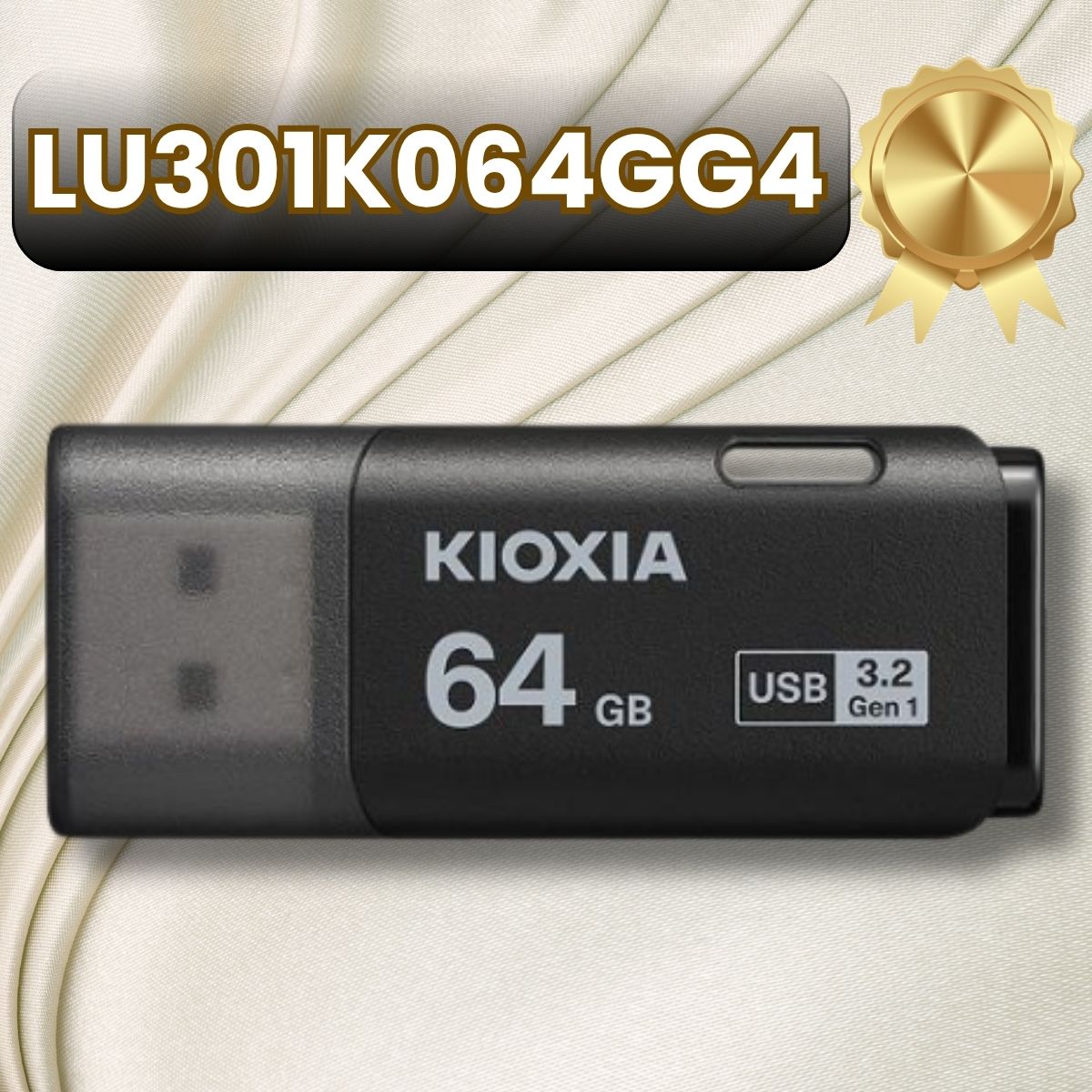 USB 64GB KIOXIA U301 USB 3.2 Gen 1. Mã LU301K064GG4 [BH 60T, Màu Đen, Made In Japan]