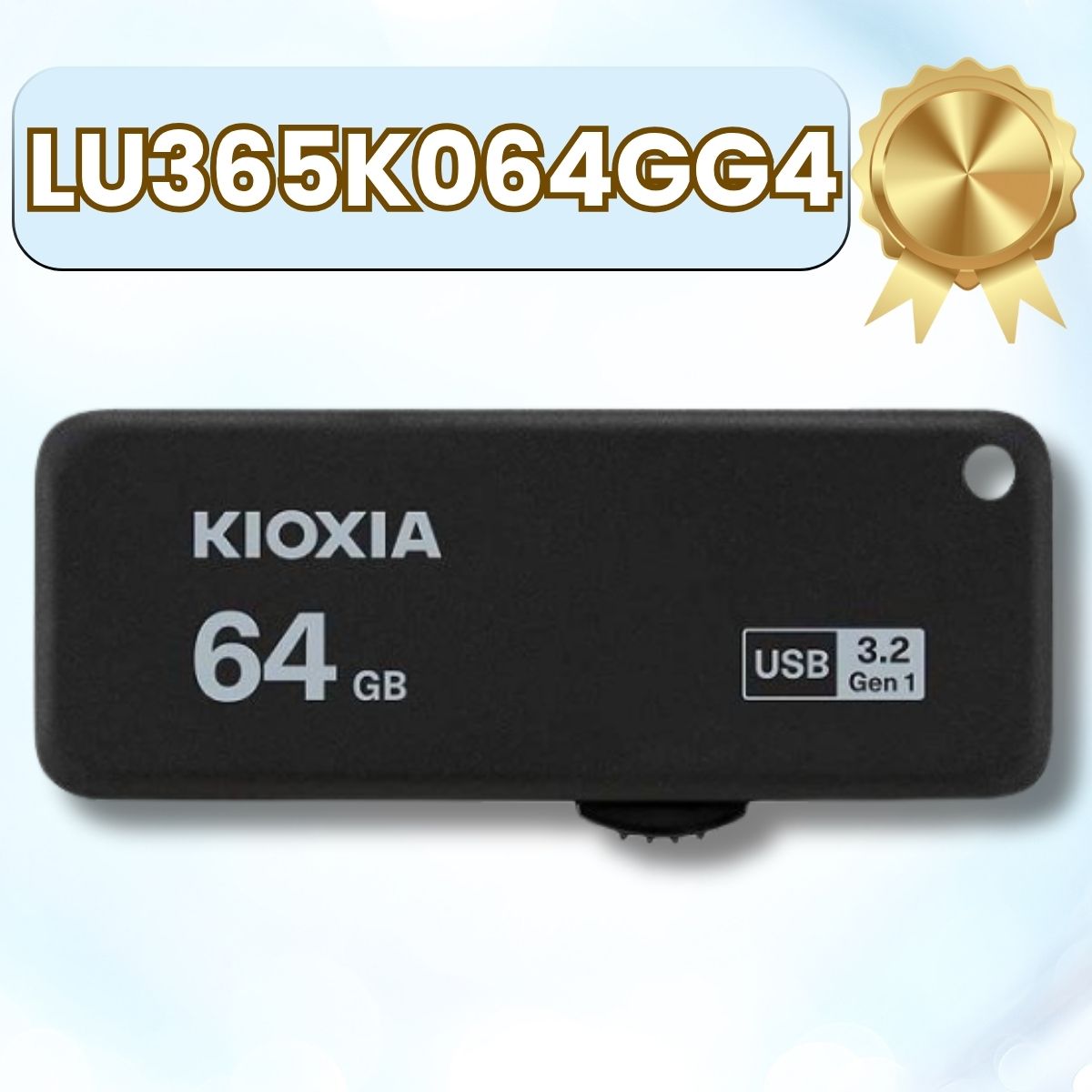 USB 64GB KIOXIA U365 USB 3.2 Gen 1 R150. Mã LU365K064GG4 [BH 60T, Màu Đen, Made In Japan]
