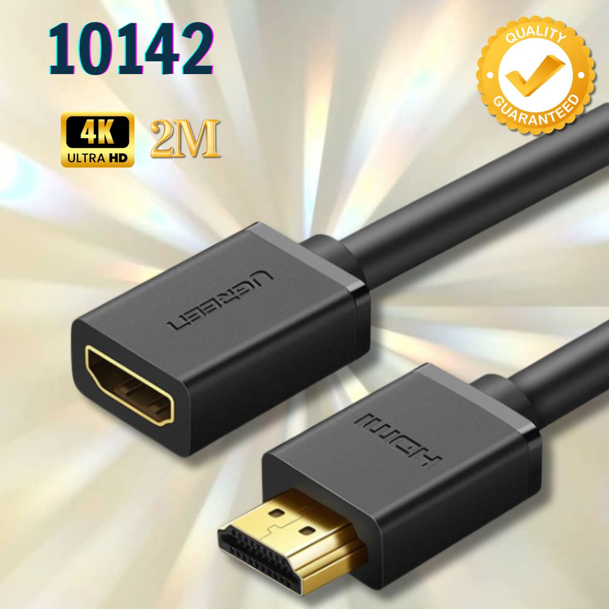 Cáp HDMI nối dài 2M Ugreen 10142 Hỗ trợ Dolby TrueHD và DTS-HD Master Audio, Độ phân giải 4K