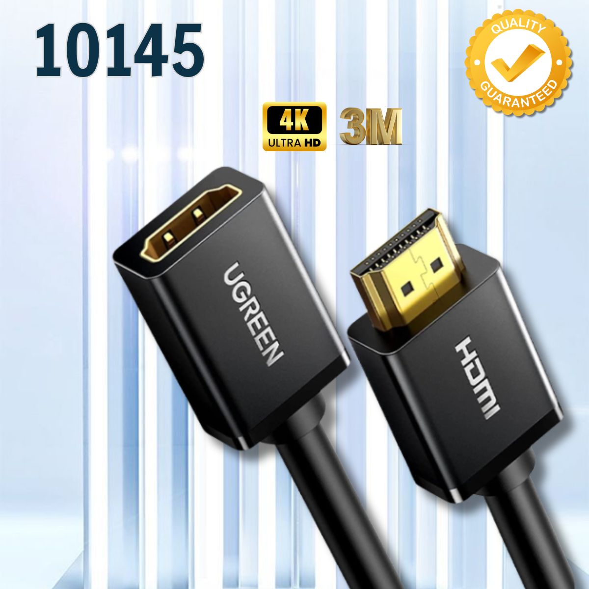 Cáp HDMI nối dài Ugreen 10145 Màu  đen 3m hỗ trợ 4K x 2K HD107