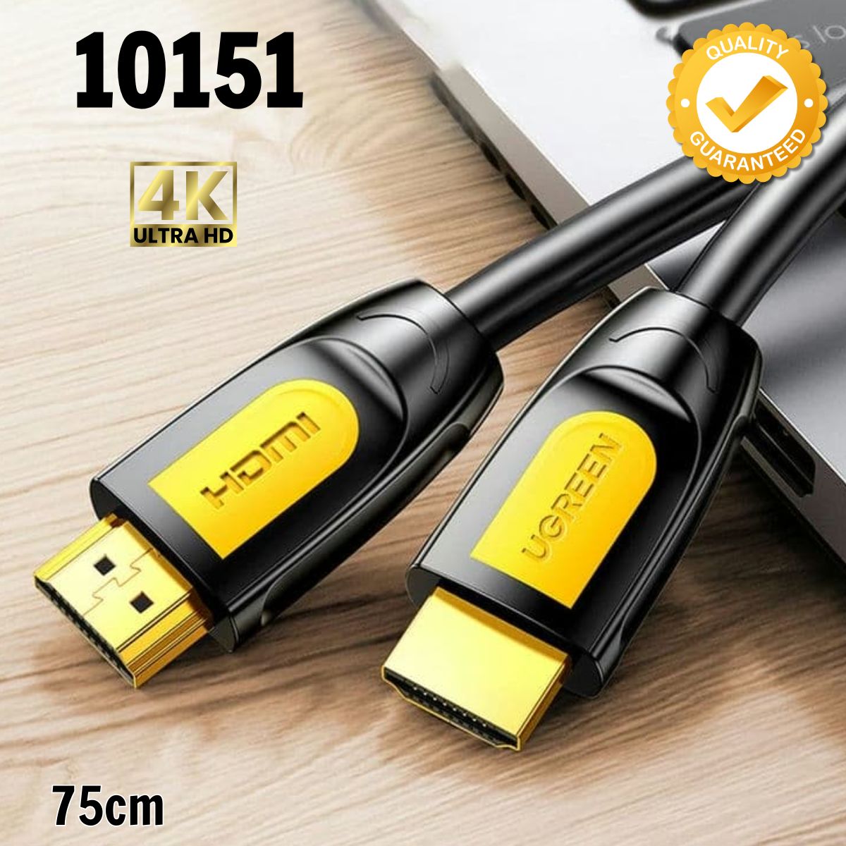 Cáp nối dài HDMI Ugreen 10151 HD101 Hỗ trợ Dolby TrueHD và DTS-HD Master Audio Dài 0.75m