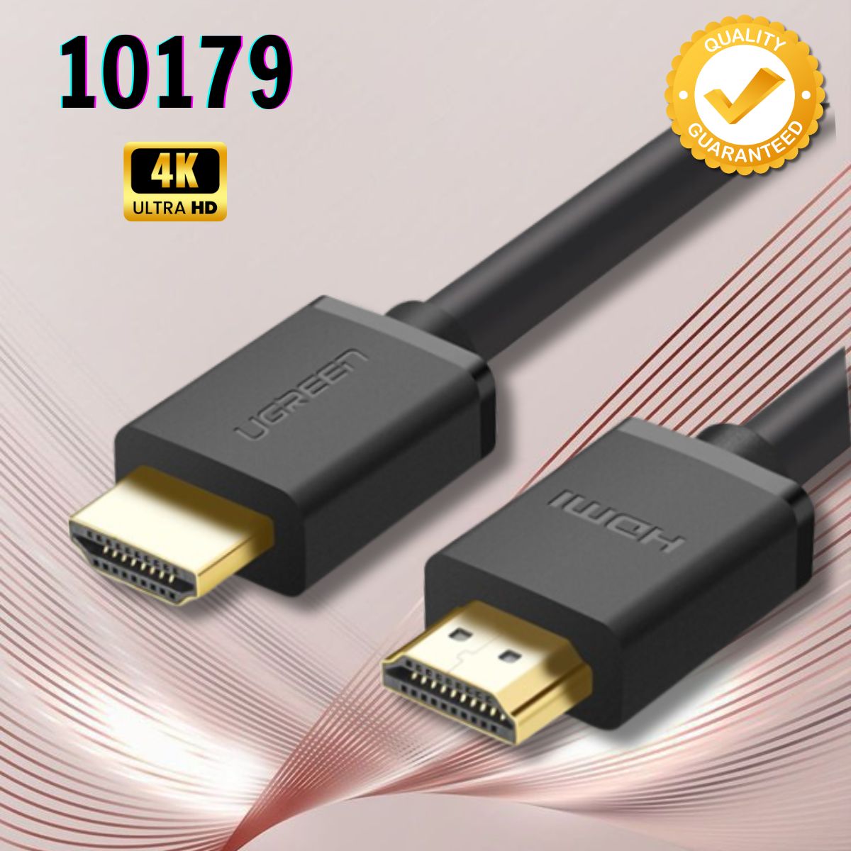 Cáp HDMI dài 12m Ugreen 10179 chuẩn 1.4 hỗ trợ phân giải 4K * 2K HD104, Màu đen