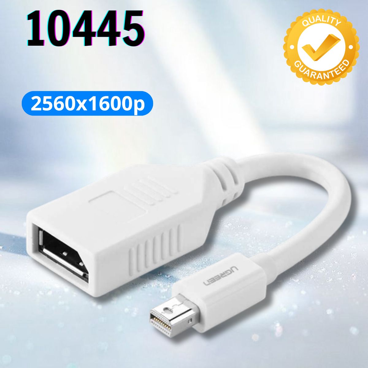 Cáp chuyển đỗi Mini DP sang DisplayPort Ugreen 10445 dài 20cm Màu trắng Hỗ trợ độ phân giải 2560x1600p@60Hz