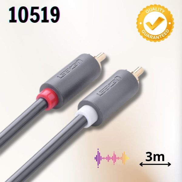 Cáp AV hoa sen 2 đầu RCA dài 3m Ugreen 10519 Chất liệu cao cấp