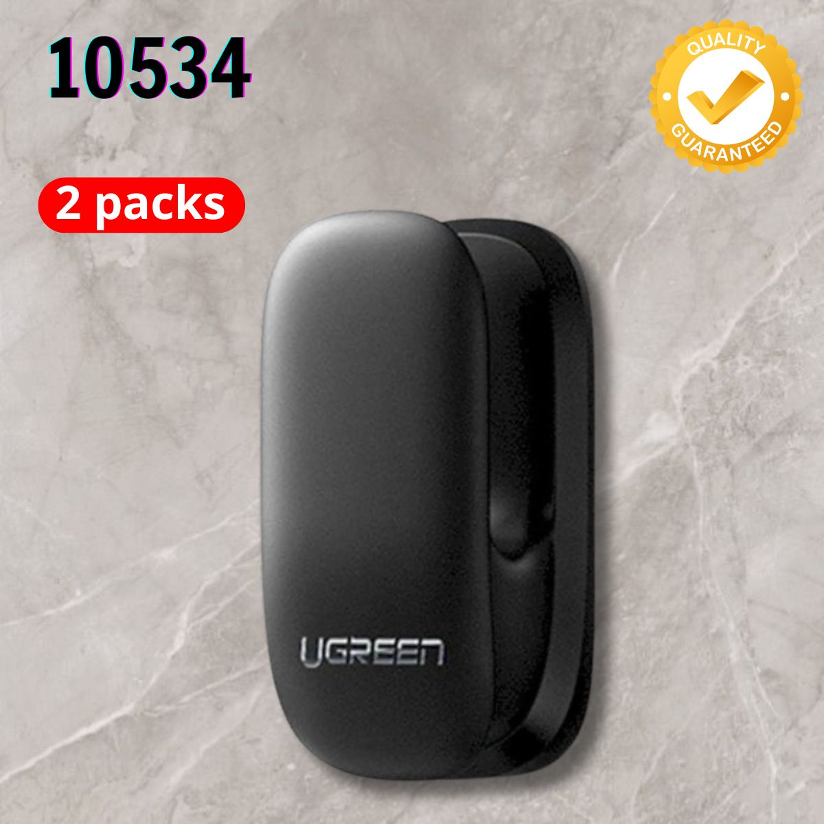 Móc treo Cáp, Tai nghe, Chìa khóa dán tường 2pcs Ugreen 10534 LP252 Màu đen