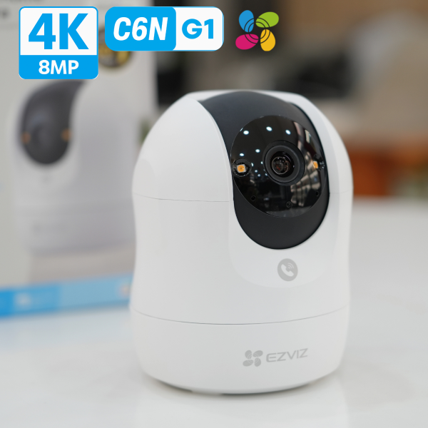 Camera Ezviz C6N G1 4K 8MP, Xoay 360°, AI phát hiện người thú cưng, Đàm Thoại 2 Chiều