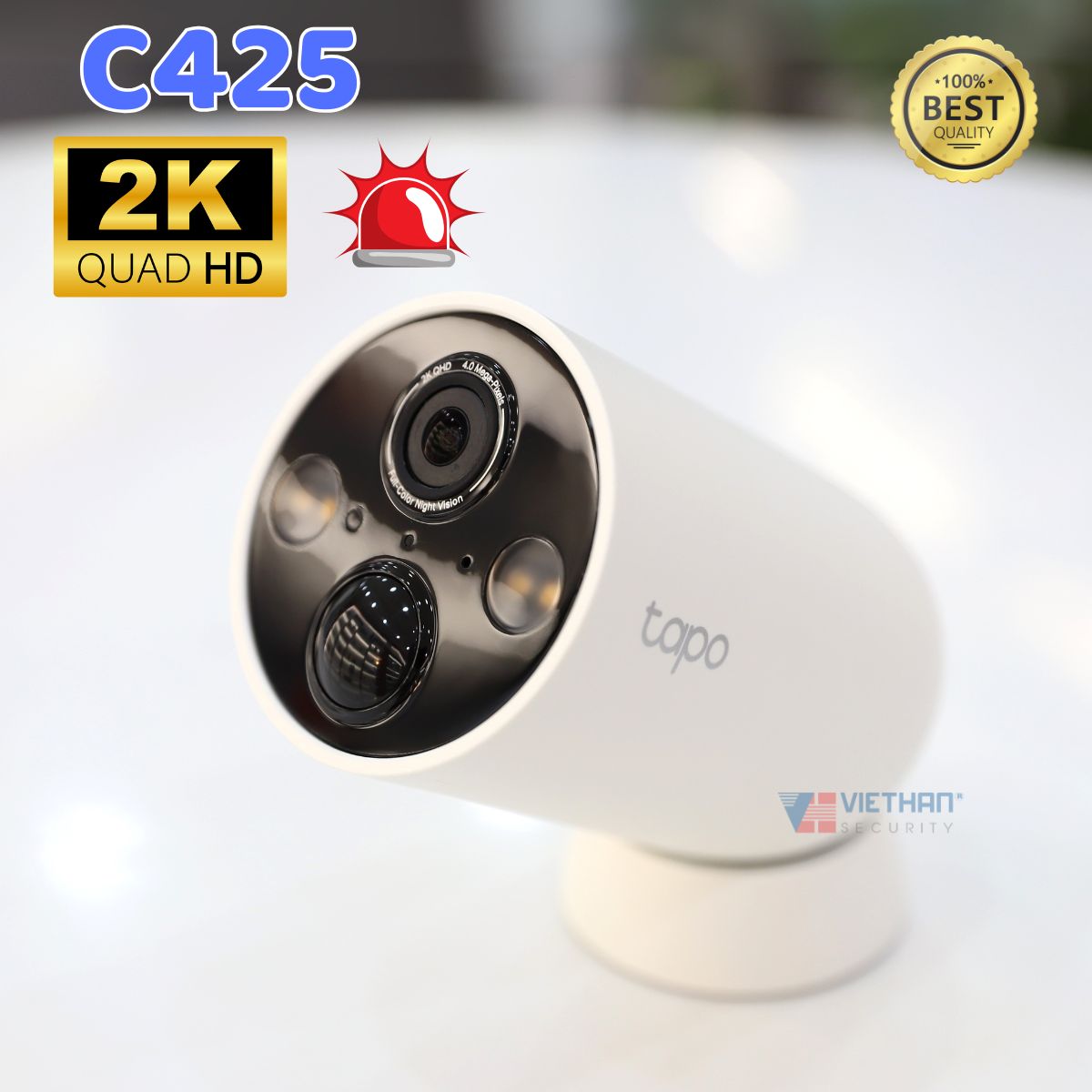 Camera an ninh không dây Tapo C425 2K Đế nam châm, Color Night Vision với cảm biến Starlight