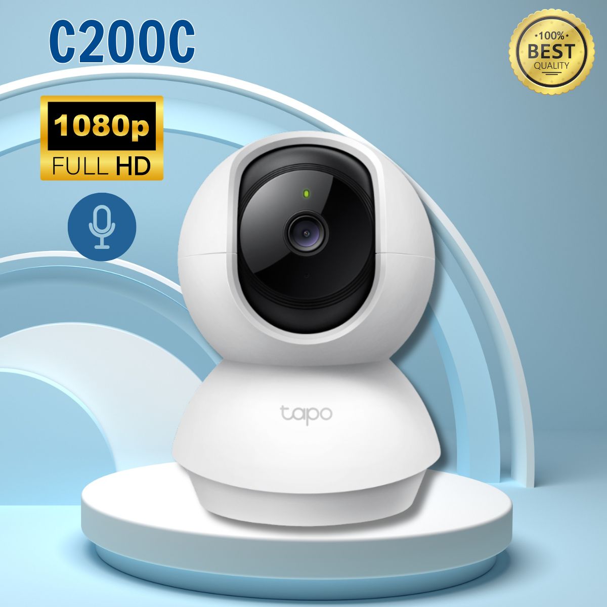 Camera wifi 360 độ Tp-Link Tapo C200C Hỗ trợ 1080p Full HD, Phát hiện và theo dõi chuyển động, Tuỳ chỉnh chế độ riêng tư