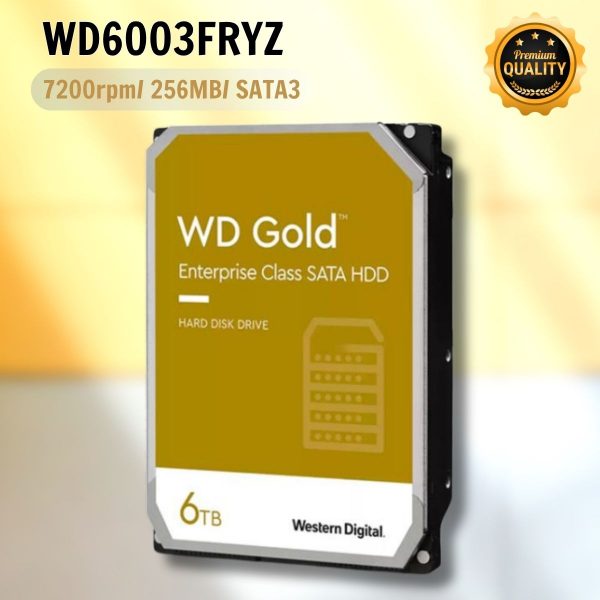 Ổ cứng server Western Digital Enterprise Gold 6TB WD6003FRYZ 3.5"/Sata3/256MB/7200RPM