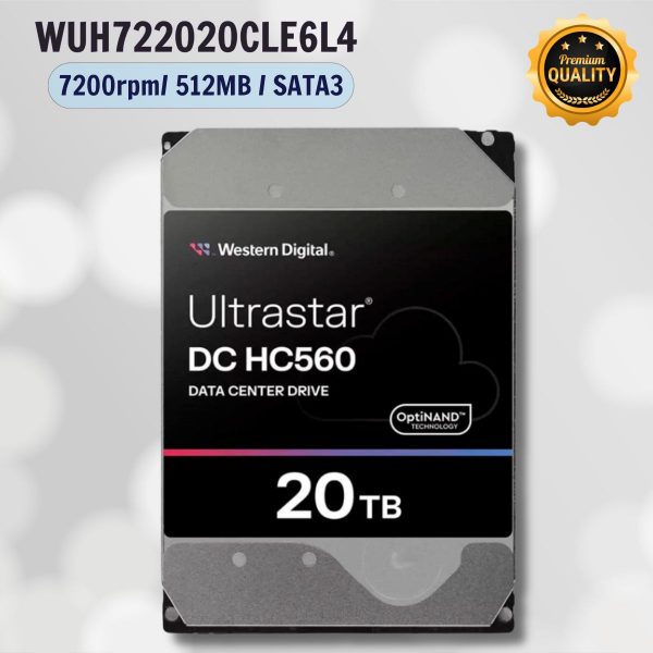 Ổ cứng server Western Digital Enterprise Ultrastar HC560 20TB WUH722020CLE6L4 3.5 inch SATA Ultra 512E SE 512MB Cache 7200RPM