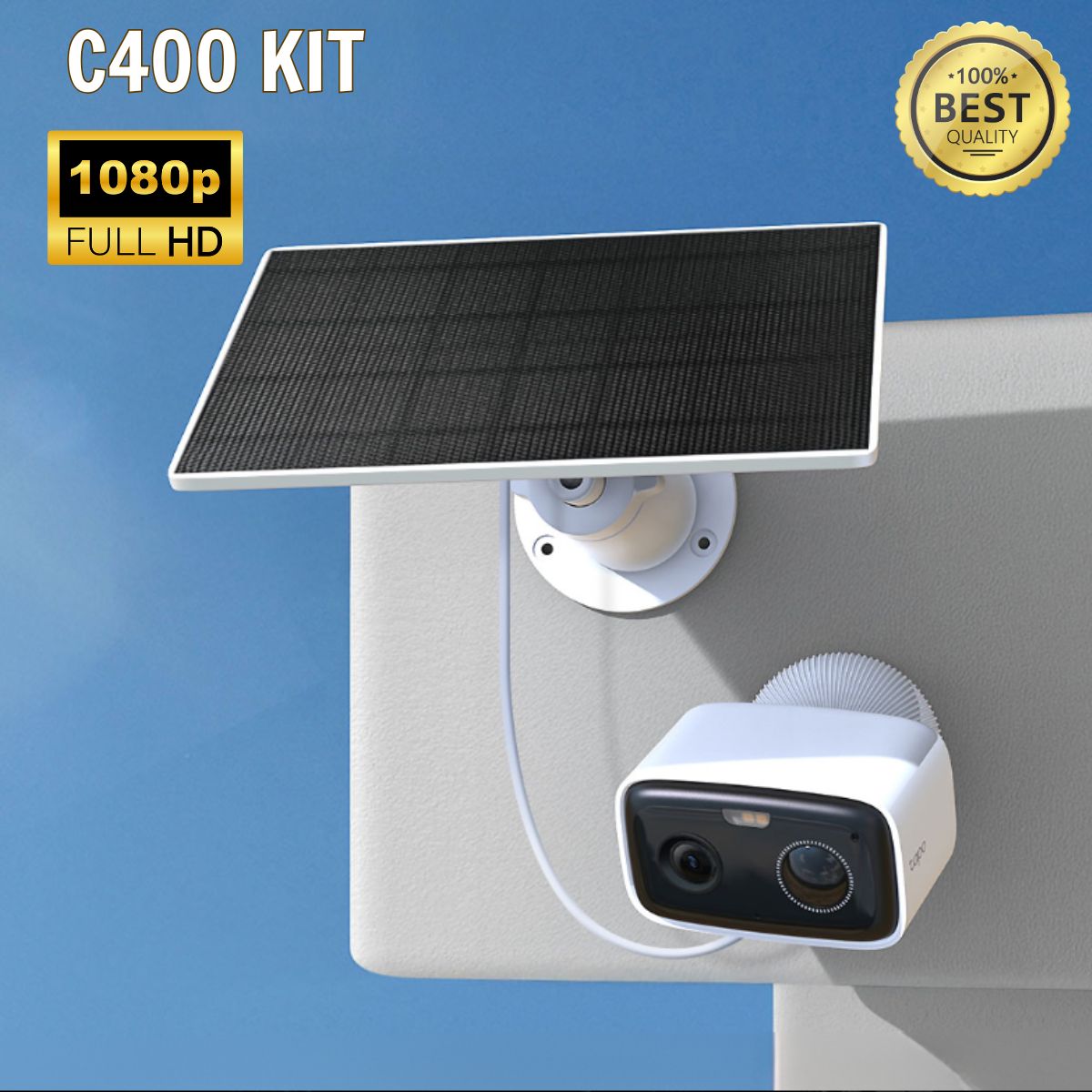 Bộ Kit Camera an ninh năng lượng mặt trời Tapo C400 KIT Hỗ trợ Full HD 1080P, Phát hiện người, Vùng riêng tư tuỳ chỉnh