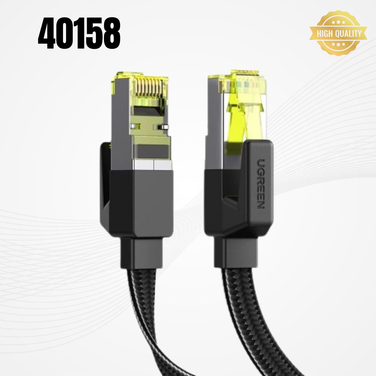 Cáp mạng Cat7 dẹt vỏ bọc Nylon dài 0.5M băng thông 10Gbps 600MHZ Ugreen 40158 cao cấp