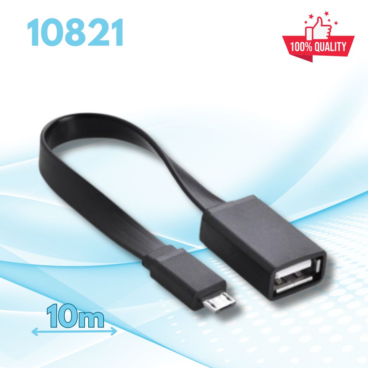 Cáp OTG Micro USB 2.0 Ugreen 10821 10cm Hỗ trợ OTG dáng dẹt US133, Tốc độ  480Mbps