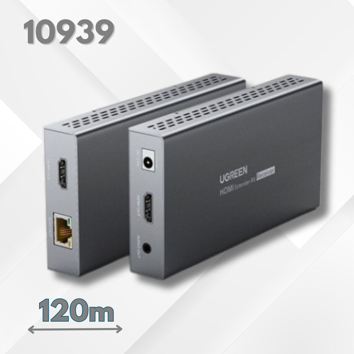 Bộ Chuyển HDMI 2.0 Qua Cáp Mạng 120M Ugreen 10939 Hỗ Trợ 4K@60Hz, Nguồn DC 24V