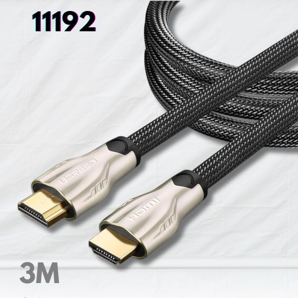 Cáp tín hiệu HDMI vỏ bọc lưới Ugreen 11192 HD102 3M màu đen, Hỗ trợ 3D full HD 4Kx2K