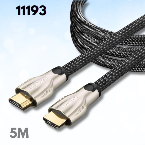 Cáp tín hiệu HDMI Ugreen 11193 5M bọc lưới chống nhiễu, Hỗ trợ 3D Full HD 4Kx2K chính hãng