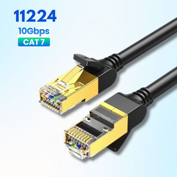 Cáp mạng LAN CAT7 STP Ugreen 11224 25M màu đen, Chống nhiễu NW107, Tốc độ 10Gbps