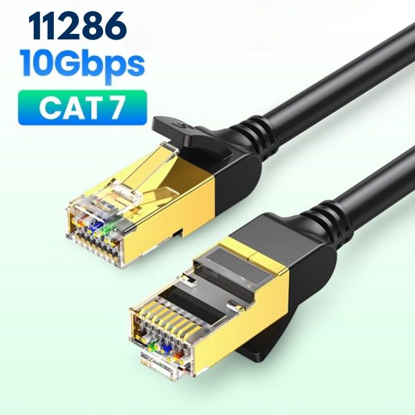 Cáp mạng LAN CAT7 STP chống nhiễu Ugreen 11286 30m màu đen, Dây tròn
