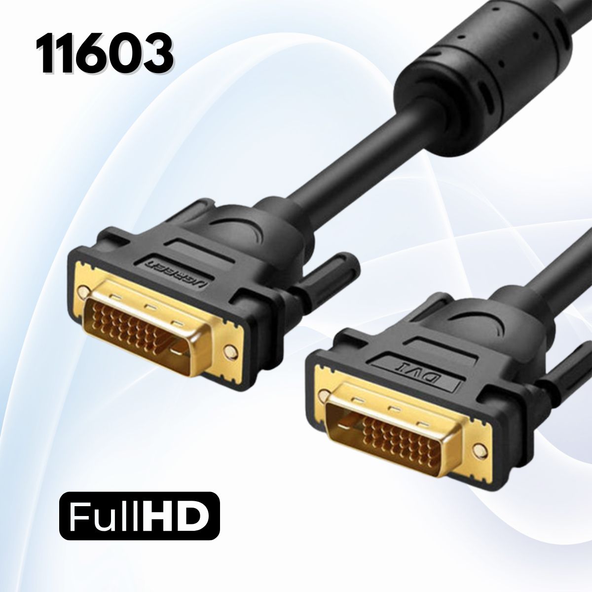 Cáp tín hiệu DVI 24+1 DV101 Ugreen 11603 dài 15m, hỗ trợ độ phân giải Full HD