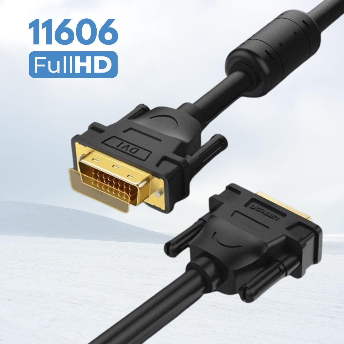 Cáp tín hiệu DVI 24+1 DV101 Ugreen 11606 dài 1,5m màu đen, Hỗ trợ độ phân giải: tối đa 2K