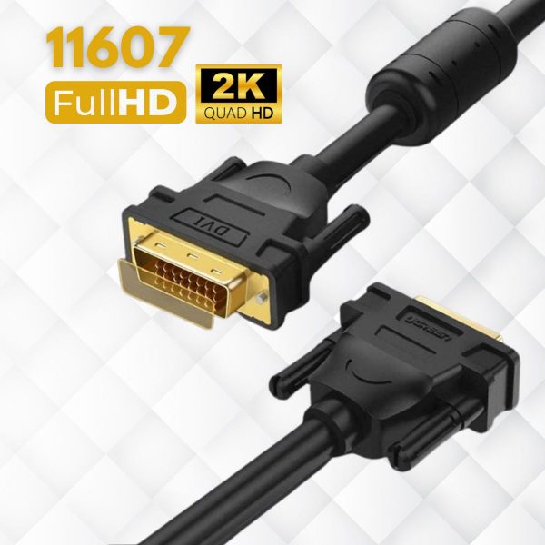 Cáp tín hiệu DVI 24+1 DV101 Ugreen 11607 3M màu đen, Lõi đồng 100%, jack cắm mạ vàng